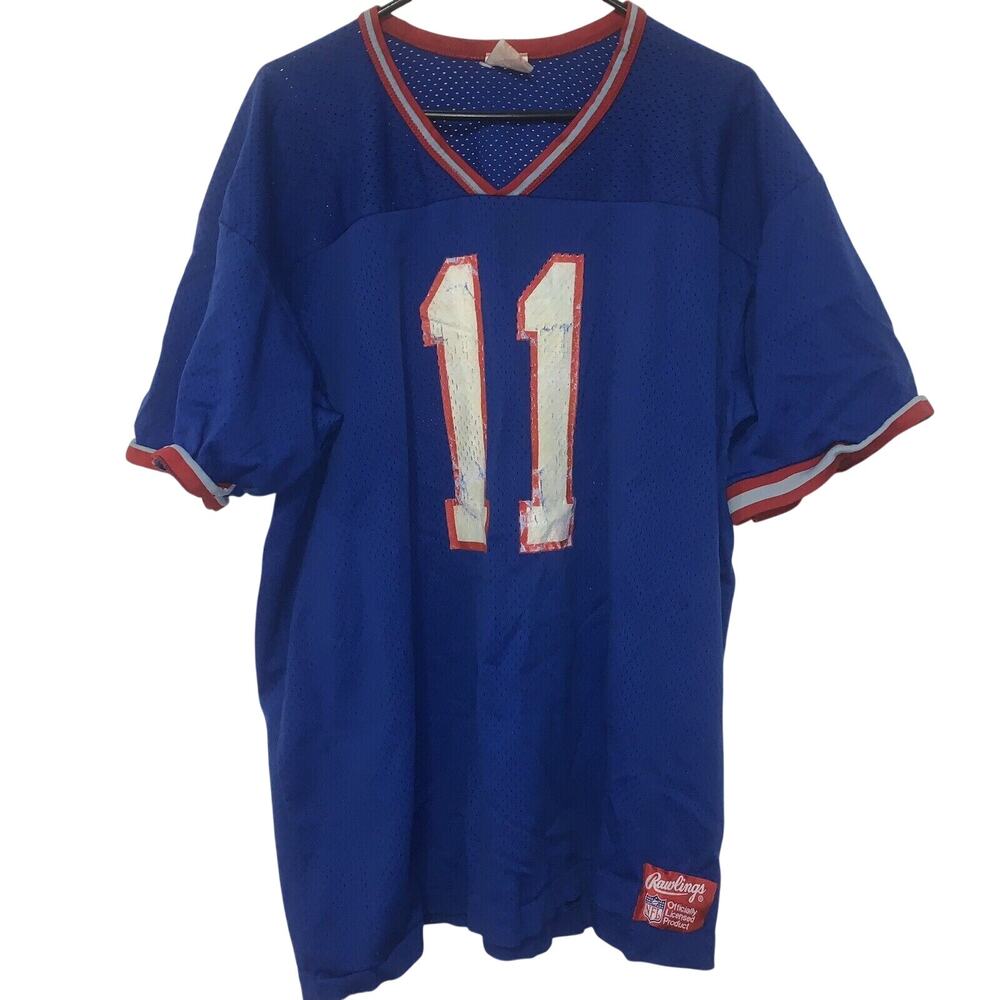 Vintage 80s NFL New York Giants Phil Simms #11 Mesh Rawlings Jersey XL USA